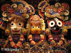 Les idoles de Balabhadra, Subhadra et Jagannatha