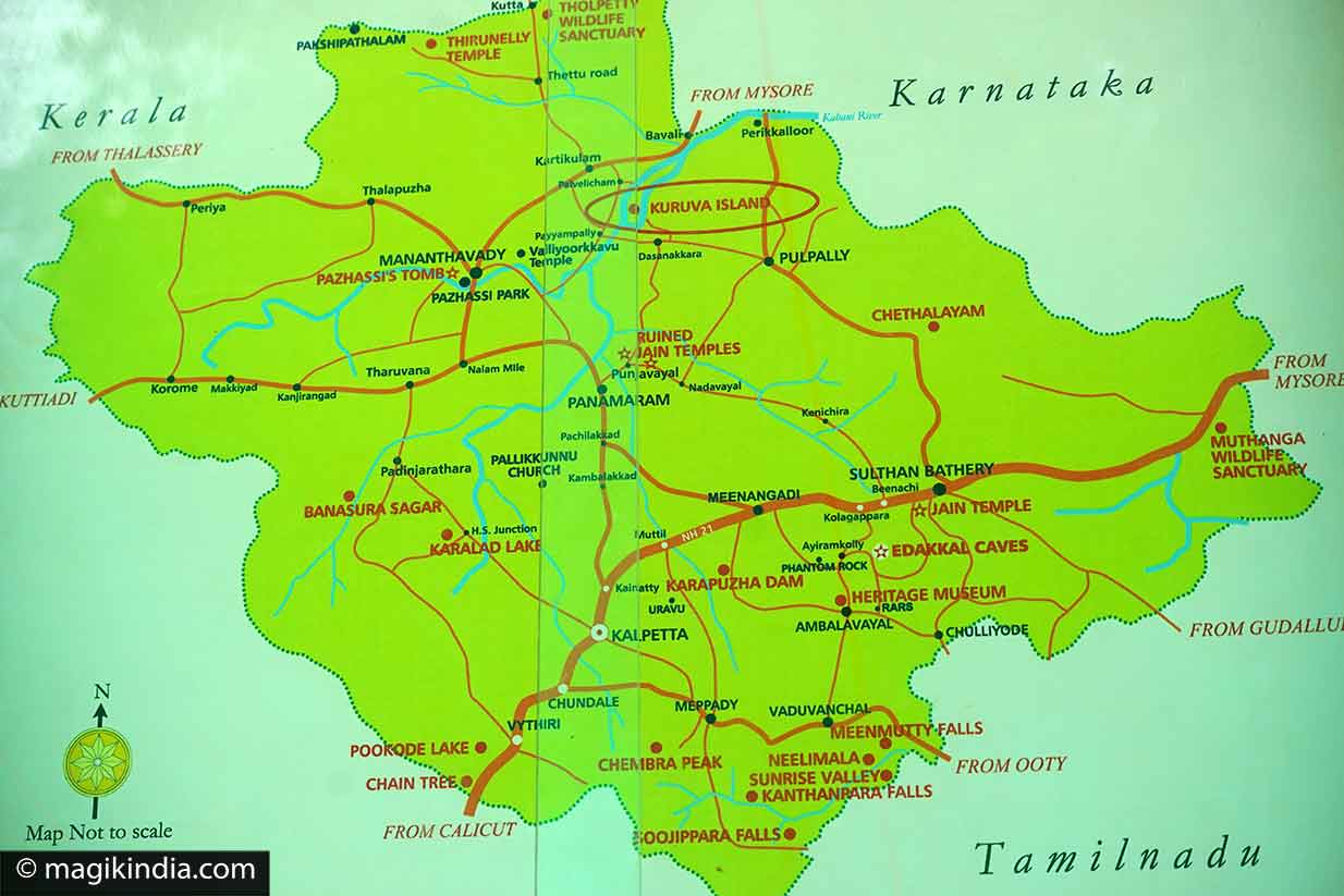 wayanad tourist places map